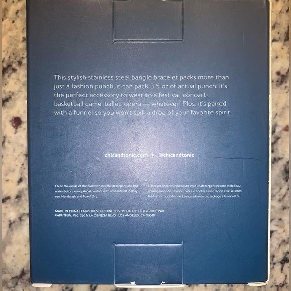 NIBX CHIC & TONIC🍸 BANGLE FLASK DELUXE CHROME COLLECTION, OS, BNIBX - Picture 4 of 6